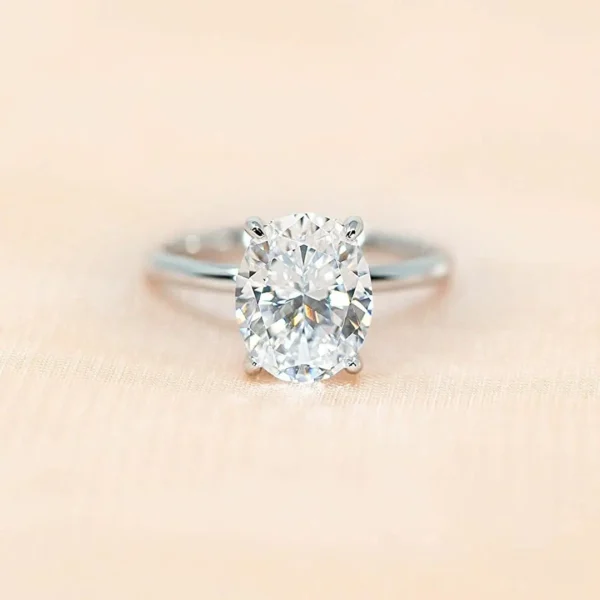 Trumium 3CT 925 Sterling Silver Engagement Rings Oval Cut Solitaire Cubic Zirconia Wedding Promise Rings for Women Fine Jewelry