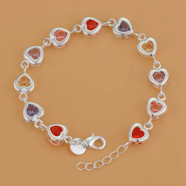 925 Sterling Silver Bracelet Heart High Quality Romance Chain For Woman Men Fashion Engagement Party Wedding Jewelry Gift